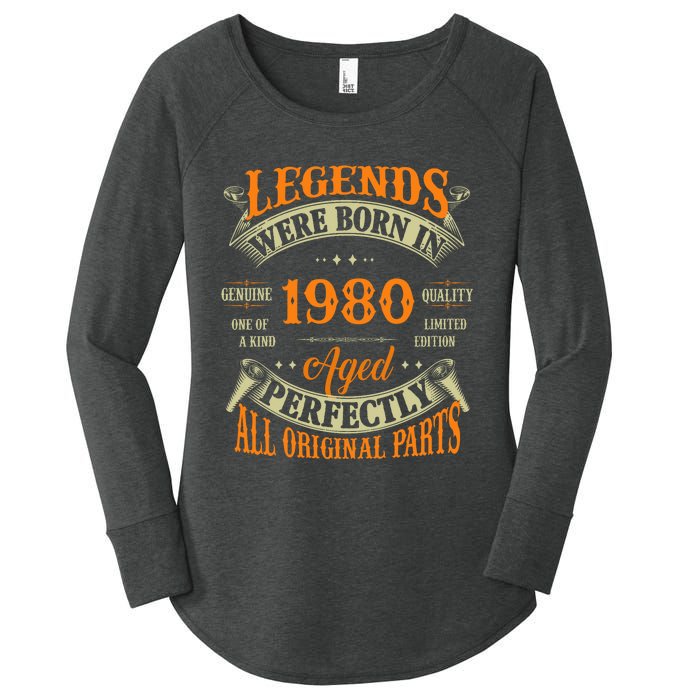 44th Birthday Vintage Legends Born In 1980 44 Years Old Women's Perfect Tri Tunic Long Sleeve Shirt