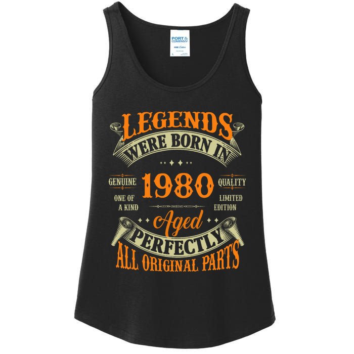 44th Birthday Vintage Legends Born In 1980 44 Years Old Ladies Essential Tank