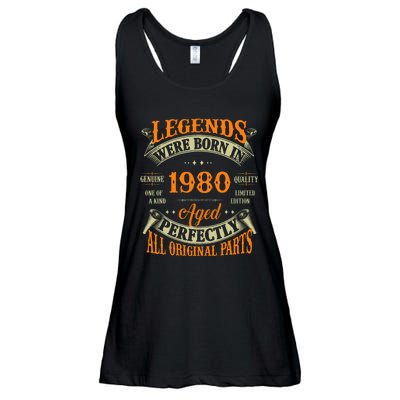 44th Birthday Vintage Legends Born In 1980 44 Years Old Ladies Essential Flowy Tank