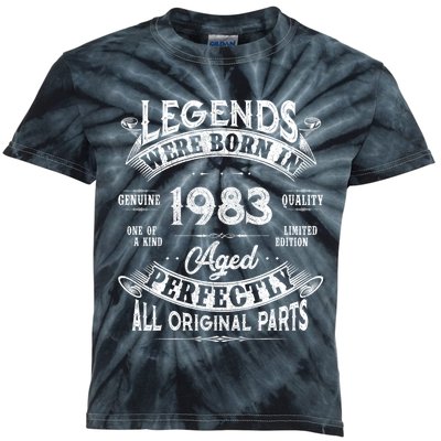 40th Birthday Vintage Legends Born In 1983 40 Years Old Kids Tie-Dye T-Shirt