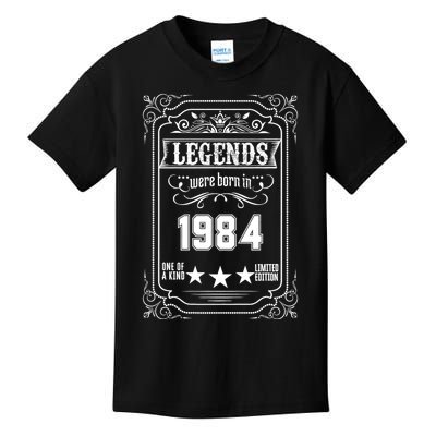 40th Birthday Vintage Legends Born In 1984 40 Years Old Kids T-Shirt