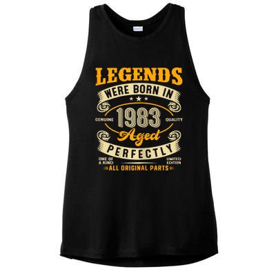 40th Birthday Vintage Legends Born In 1983 40 Years Old Ladies PosiCharge Tri-Blend Wicking Tank