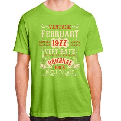 46th Birthday Vintage February 1977 46 Year Old Women Adult ChromaSoft Performance T-Shirt