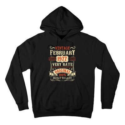 46th Birthday Vintage February 1977 46 Year Old Women Hoodie