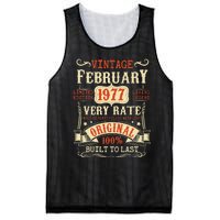 46th Birthday Vintage February 1977 46 Year Old Women Mesh Reversible Basketball Jersey Tank