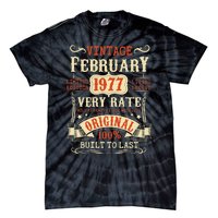 46th Birthday Vintage February 1977 46 Year Old Women Tie-Dye T-Shirt