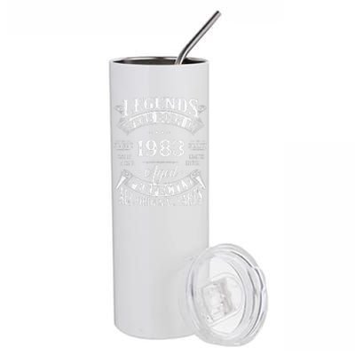 40th Birthday Vintage Legends Born In 1983 40 Years Old Stainless Steel Tumbler