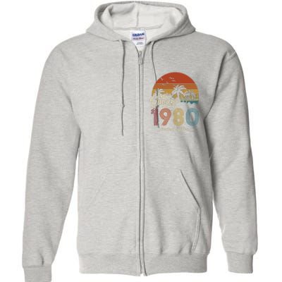 43rd Birthday Vintage Limited Edition 1980 Full Zip Hoodie