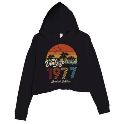 46th Birthday Vintage Limited Edition 1977 Crop Fleece Hoodie