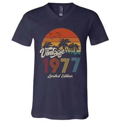 46th Birthday Vintage Limited Edition 1977 V-Neck T-Shirt