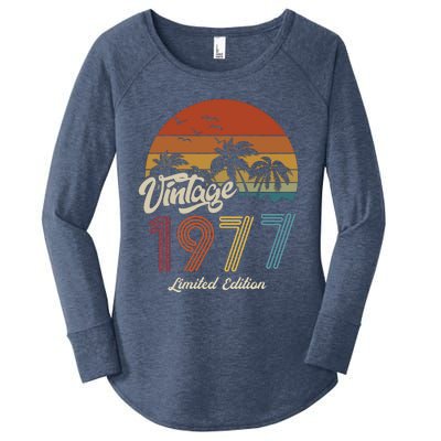 46th Birthday Vintage Limited Edition 1977 Women's Perfect Tri Tunic Long Sleeve Shirt