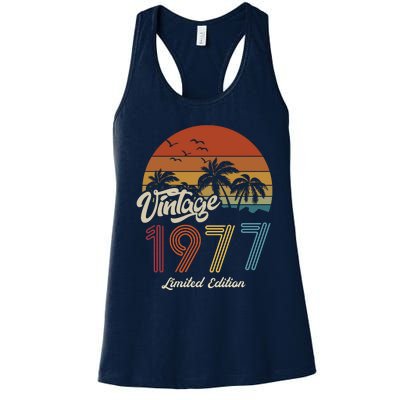 46th Birthday Vintage Limited Edition 1977 Women's Racerback Tank