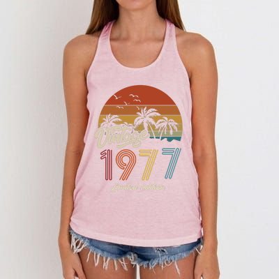 46th Birthday Vintage Limited Edition 1977 Women's Knotted Racerback Tank