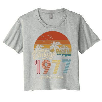 46th Birthday Vintage Limited Edition 1977 Women's Crop Top Tee