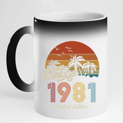 42nd Birthday Vintage Limited Edition 1981 11oz Black Color Changing Mug