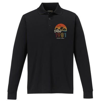 42nd Birthday Vintage Limited Edition 1981 Performance Long Sleeve Polo