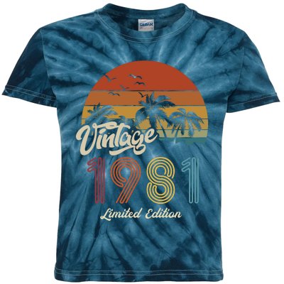 42nd Birthday Vintage Limited Edition 1981 Kids Tie-Dye T-Shirt