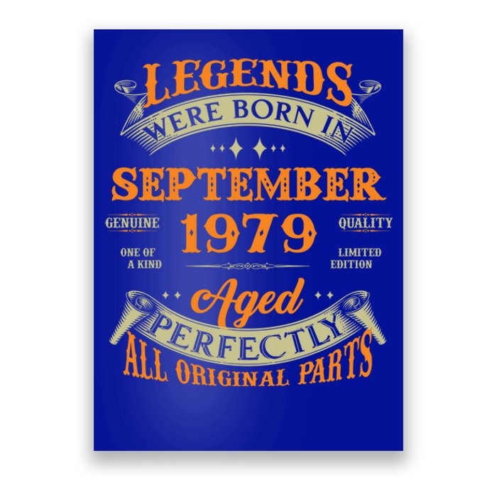 44th Birthday Vintage Legends Born In September 1979 Gift Poster