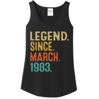 40th Birthday Vintage Legend Since March 1983 40 Year Old Ladies Essential Tank