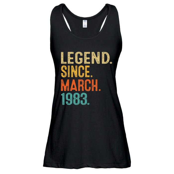 40th Birthday Vintage Legend Since March 1983 40 Year Old Ladies Essential Flowy Tank