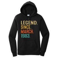 40th Birthday Vintage Legend Since March 1983 40 Year Old Women's Pullover Hoodie