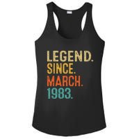 40th Birthday Vintage Legend Since March 1983 40 Year Old Ladies PosiCharge Competitor Racerback Tank