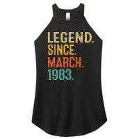 40th Birthday Vintage Legend Since March 1983 40 Year Old Women's Perfect Tri Rocker Tank