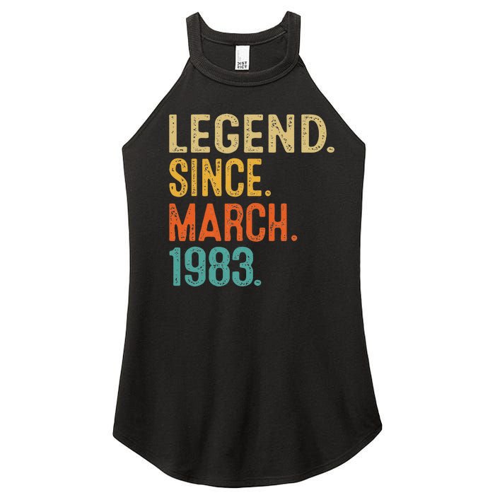 40th Birthday Vintage Legend Since March 1983 40 Year Old Women's Perfect Tri Rocker Tank