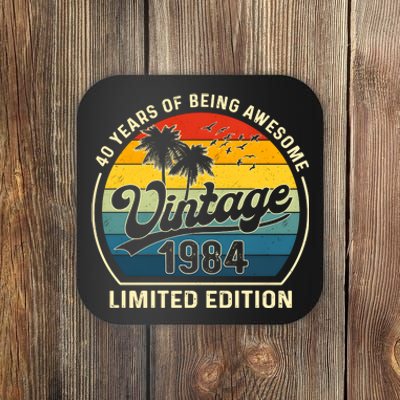 40th Birthday Vintage 1984 Limited Edition Coaster