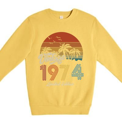 49th Birthday Vintage Limited Edition 1974 Premium Crewneck Sweatshirt