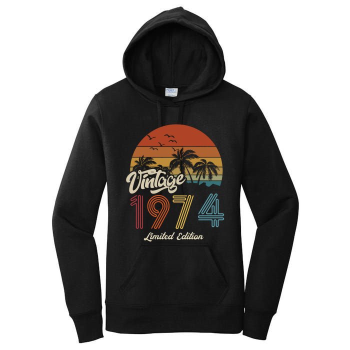 49th Birthday Vintage Limited Edition 1974 Women's Pullover Hoodie