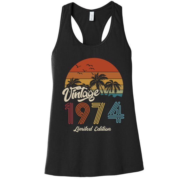 49th Birthday Vintage Limited Edition 1974 Women's Racerback Tank