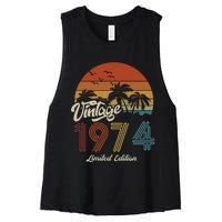 49th Birthday Vintage Limited Edition 1974 Women's Racerback Cropped Tank