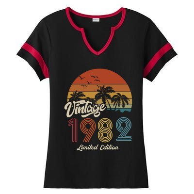 41st Birthday Vintage Limited Edition 1982 Ladies Halftime Notch Neck Tee