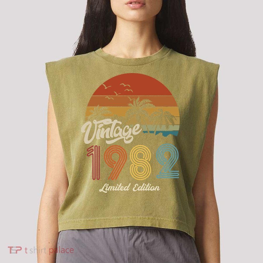 41st Birthday Vintage Limited Edition 1982 Garment-Dyed Women's Muscle Tee