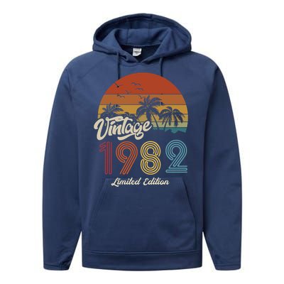 41st Birthday Vintage Limited Edition 1982 Performance Fleece Hoodie