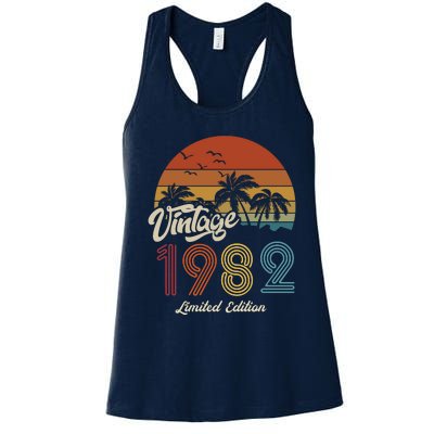 41st Birthday Vintage Limited Edition 1982 Women's Racerback Tank