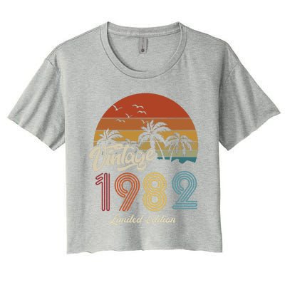 41st Birthday Vintage Limited Edition 1982 Women's Crop Top Tee