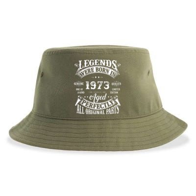 49th Birthday Vintage Birthday Legends Born In 1973 Sustainable Bucket Hat