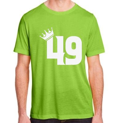 49th Birthday Women Vintage Number 49 With Crown Adult ChromaSoft Performance T-Shirt