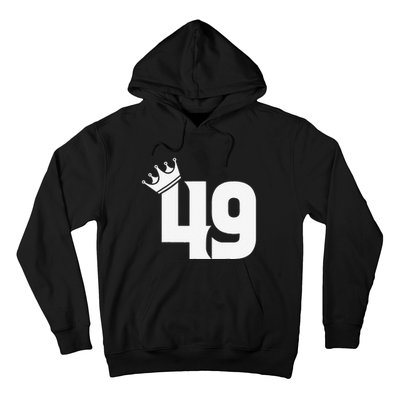 49th Birthday Women Vintage Number 49 With Crown Hoodie