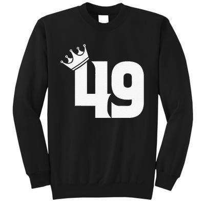 49th Birthday Women Vintage Number 49 With Crown Sweatshirt