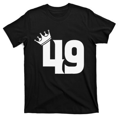 49th Birthday Women Vintage Number 49 With Crown T-Shirt