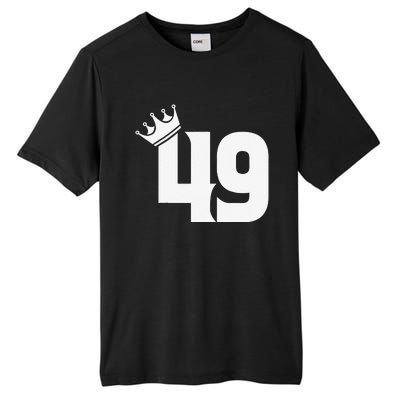 49th Birthday Women Vintage Number 49 With Crown Tall Fusion ChromaSoft Performance T-Shirt