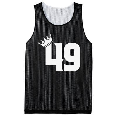 49th Birthday Women Vintage Number 49 With Crown Mesh Reversible Basketball Jersey Tank