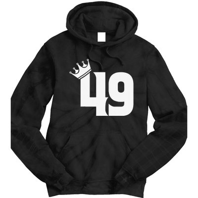 49th Birthday Women Vintage Number 49 With Crown Tie Dye Hoodie