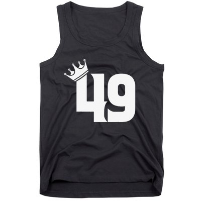 49th Birthday Women Vintage Number 49 With Crown Tank Top