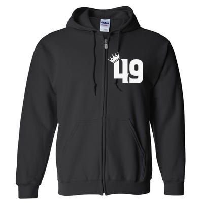 49th Birthday Women Vintage Number 49 With Crown Full Zip Hoodie