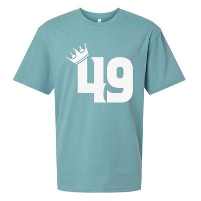 49th Birthday Women Vintage Number 49 With Crown Sueded Cloud Jersey T-Shirt