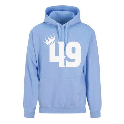 49th Birthday Women Vintage Number 49 With Crown Unisex Surf Hoodie